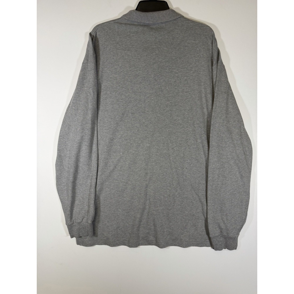 Polo Ralph Lauren Polo Shirt Mens Medium Gray Long Sleeve Cotton Blue Pony Logo - Picture 6 of 7